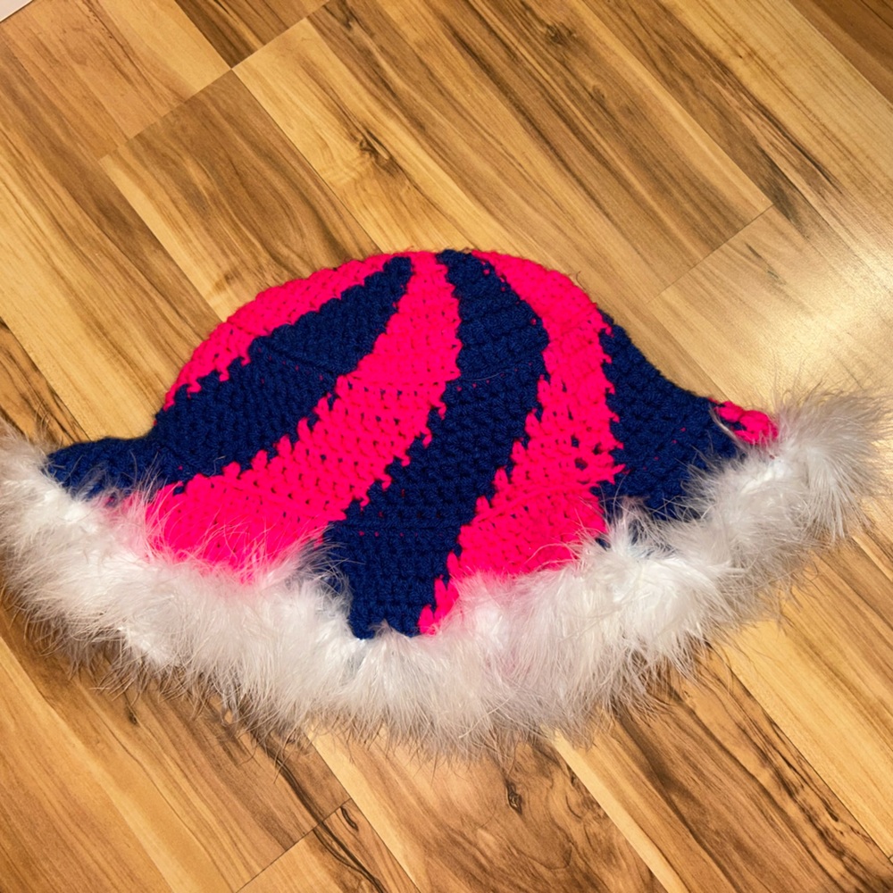 Fuzzy crochet bucket hat